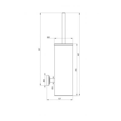 Szczotka toaletowa ścienna czarna ADTN721 Deante Temisto