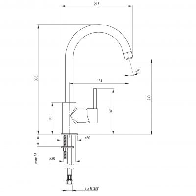 Deante BEZ062H bateria do podgrzewacza stojąca chrom