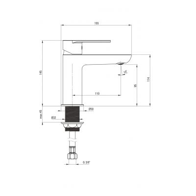 Deante Alpinia BGA020M bateria umywalkowa stojąca chrom