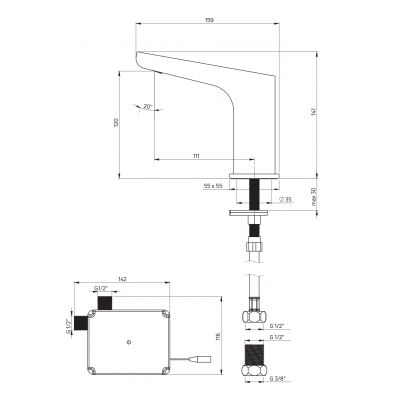 Bateria umywalkowa stojąca elektroniczna czarna BQHN28R Deante Hiacynt Nero