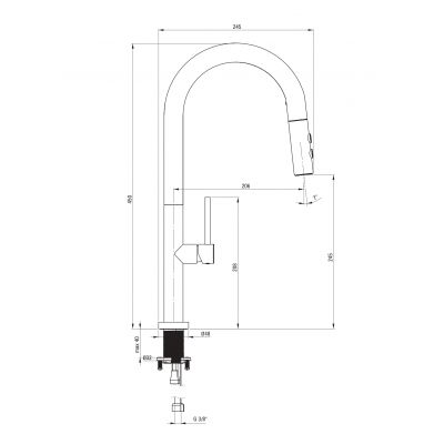 Deante Olfato BQOF72M bateria kuchenna stojąca stal