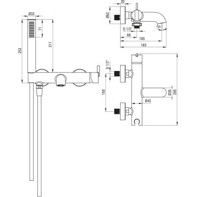 Bateria wannowo-prysznicowa ścienna BQSD11M Deante Silia