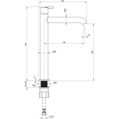 Bateria umywalkowa stojąca grafit BQSD20K Deante Silia