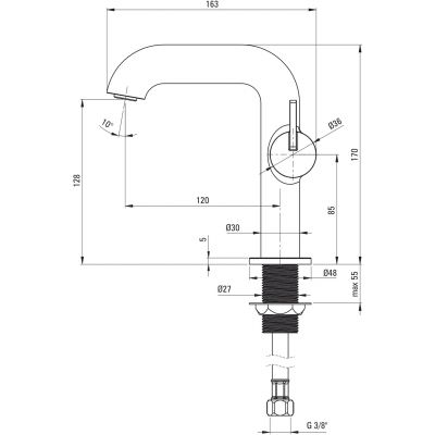Deante Silia BQSR24M bateria umywalkowa stojąca złota