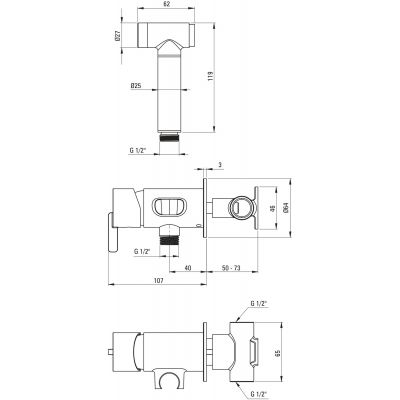 Deante Silia BQSR34M bateria bidetowa podtynkowa złoty