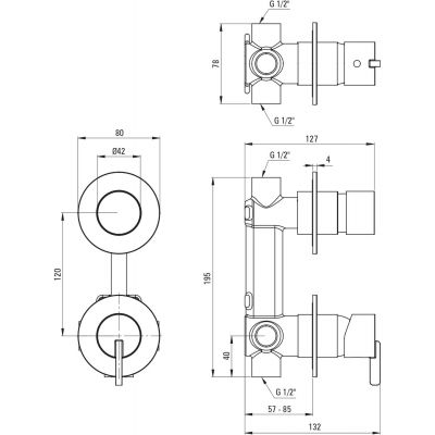 Deante Silia BQSR44P bateria wannowo-prysznicowa podtynkowa złota