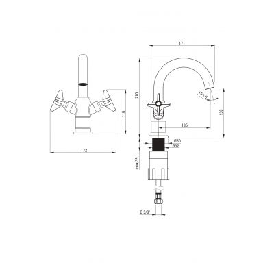 Deante Temisto BQT020D bateria umywalkowa stojąca chrom