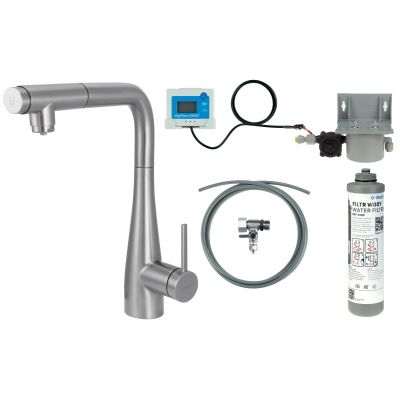 Zestaw startowy z baterią kuchenną stojąca stal BREFF75M Deante Eridan