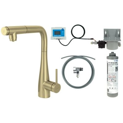 Zestaw startowy z baterią kuchenną stojąca złoto/stare złoto BREFR75M Deante Eridan