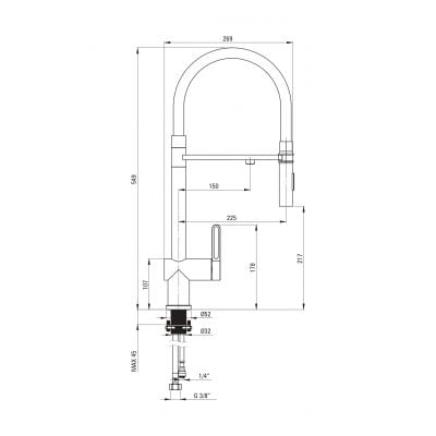 Zestaw startowy z baterią kuchenną stojąca złoto/stare złoto BRMFR75M Deante Magnetic