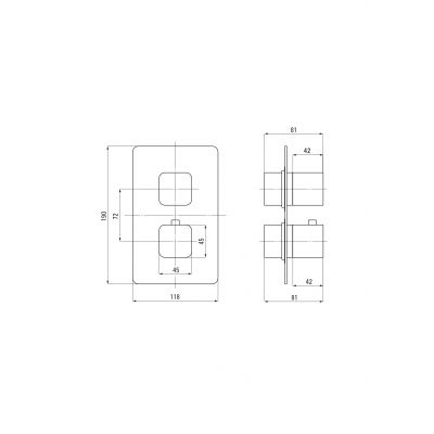 Deante Box BXYAECT bateria wannowo-prysznicowa podtynkowa