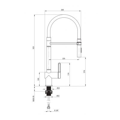 Bateria kuchenna stojąca chrom BRM072M Deante Magnetic