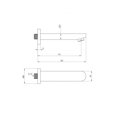 Deante Cascada NAC081K wylewka do baterii wannowej chrom