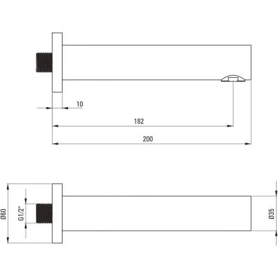 Deante Cascada NACD81K wylewka do baterii wannowej grafitowa