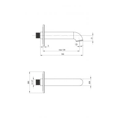 Wylewka do baterii wannowej NQSR80K Deante Silia