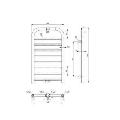Grzejnik łazienkowy drabinkowy 85x50 cm grafit AGIDG31 Deante Silia