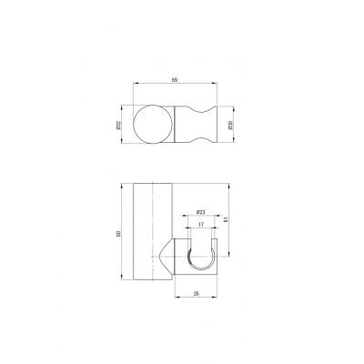 Uchwyt prysznicowy ANRC21U Deante Round