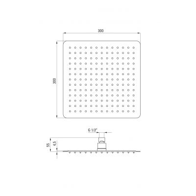 Zestaw prysznicowy podtynkowy termostatyczny z deszczownicą czarny BXYZNEAT Deante Box