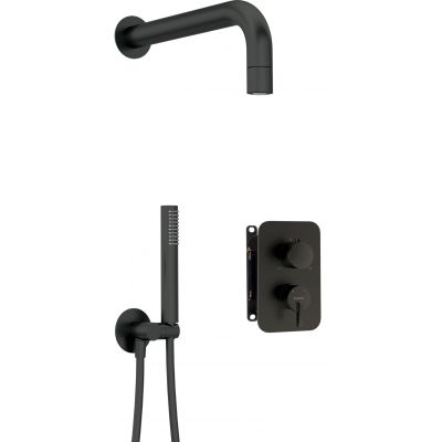 Deante Silia BXYZNQSM zestaw prysznicowy podtynkowy z deszczownicą czarny