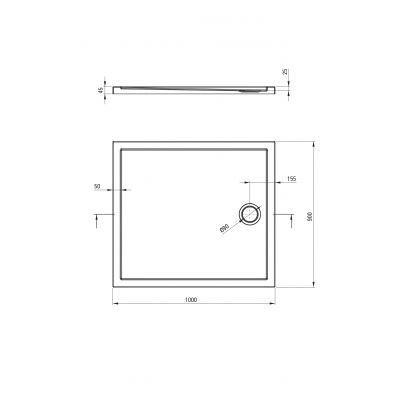 Brodzik prostokątny 100x90 cm biały KTJ085B Deante Prizma