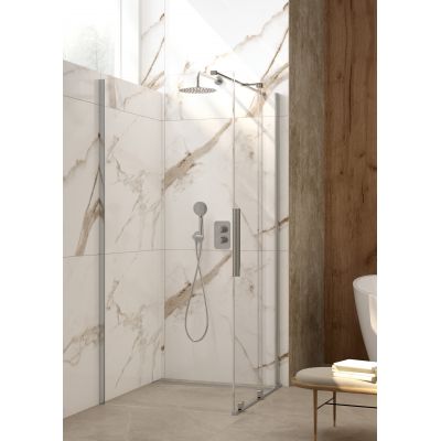 Ścianka prysznicowa walk-in 80 cm szczotkowany/szkło przezroczyste KTJF38P Deante Prizma