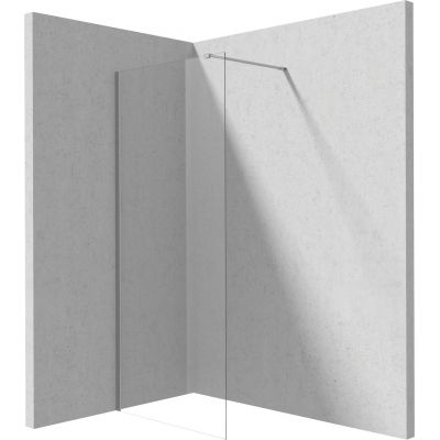 Ścianka prysznicowa walk-in 80 cm szczotkowany/szkło przezroczyste KTJF38P Deante Prizma