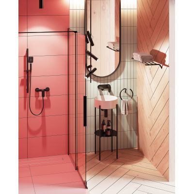Ścianka prysznicowa walk-in 120 cm czarny mat/szkło przezroczyste KTJN32R Deante Prizma