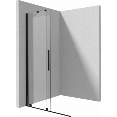 Ścianka prysznicowa walk-in 120 cm czarny mat/szkło przezroczyste KTJN32R Deante Prizma