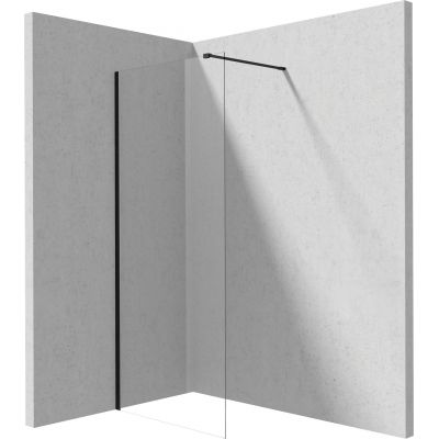 Ścianka prysznicowa walk-in 80 cm czarny mat/szkło przezroczyste KTJN38P Deante Prizma