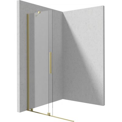 Ścianka prysznicowa walk-in 90 cm złoty szczotkowany/szkło przezroczyste KTJR39R Deante Prizma