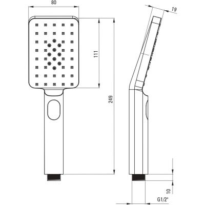 Deante NACN4HT zestaw prysznicowy ścienny czarny