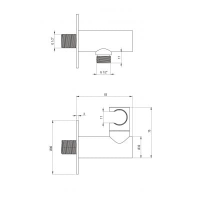 Przyłącze kątowe NQSC57K Deante Silia