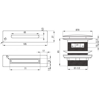 Korek do wanny biały KYYA10B Deante