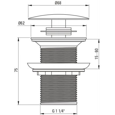 Deante Click-Clack NHC010A korek do umywalki chrom