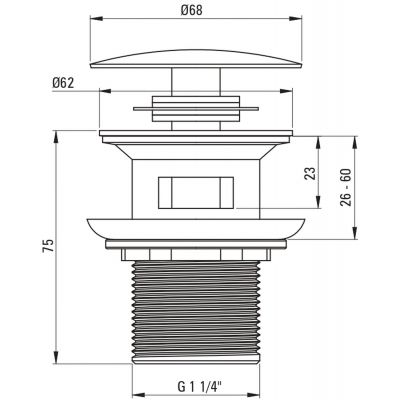Deante Click-Clack NHC010B korek do umywalki chrom