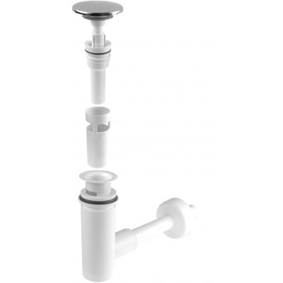 Deante Click-Clack NHC010C korek umywalkowy z syfonem biały