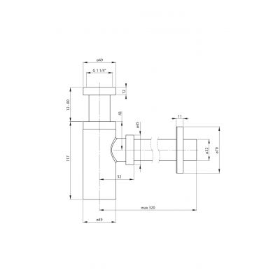 Syfon do umywalki butelkowy chrom NHC031K Deante