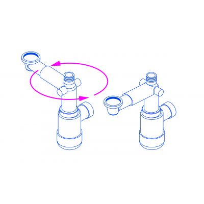 Deante Space Saver NHC633K syfon do umywalki butelkowy biały