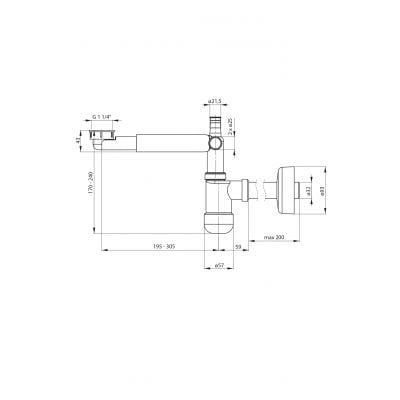 Deante Space Saver NHC633K syfon do umywalki butelkowy biały