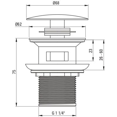 Deante Click-Clack NHCB10B korek do umywalki czarny