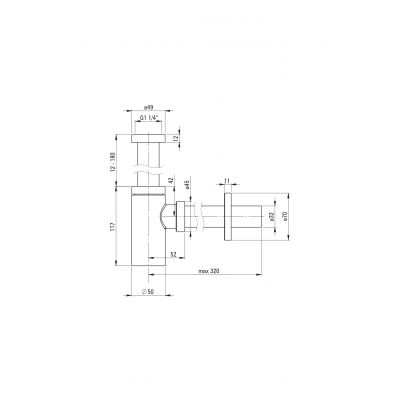 Syfon do umywalki butelkowy brąz/mosiądz NHCC31K Deante