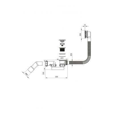 Syfon do wanny NHCD57B Deante Prizma