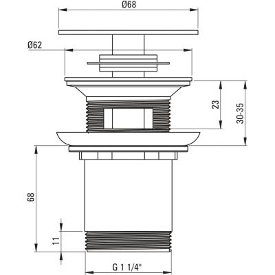 Deante Click-Clack NHCN10U korek do umywalki czarny
