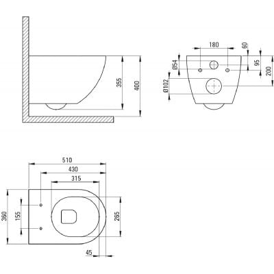 Miska WC wisząca CDE6ZPW Deante Peonia