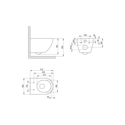 Zestaw miska + deska wolnoopadająca wisząca CDEDNZPW Deante Peonia