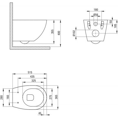 Miska WC z deską wolnoopadającą wisząca bez kołnierza biały CDLD6ZPW Deante Silia
