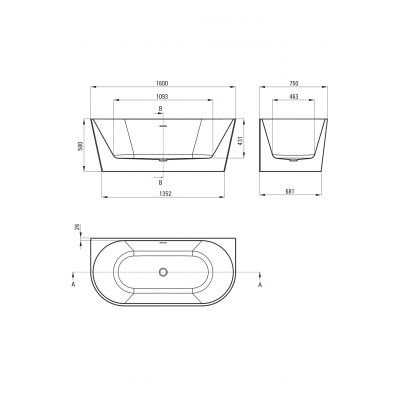 Wanna przyścienna 160x75 cm biała KDS016W Deante Silia