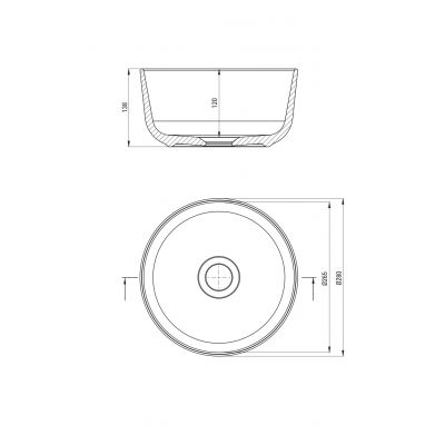Umywalka 28x28 cm okrągła nablatowa biała CDJ6U2S Deante Jasmin