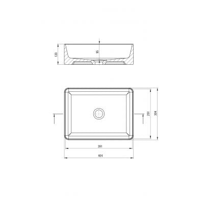Umywalka 40x30 cm prostokątna nablatowa biała CDJ6U4S Deante Jasmin