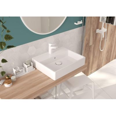 Umywalka 60x50 cm prostokątna nablatowa biała CDT6U6S Deante Temisto
